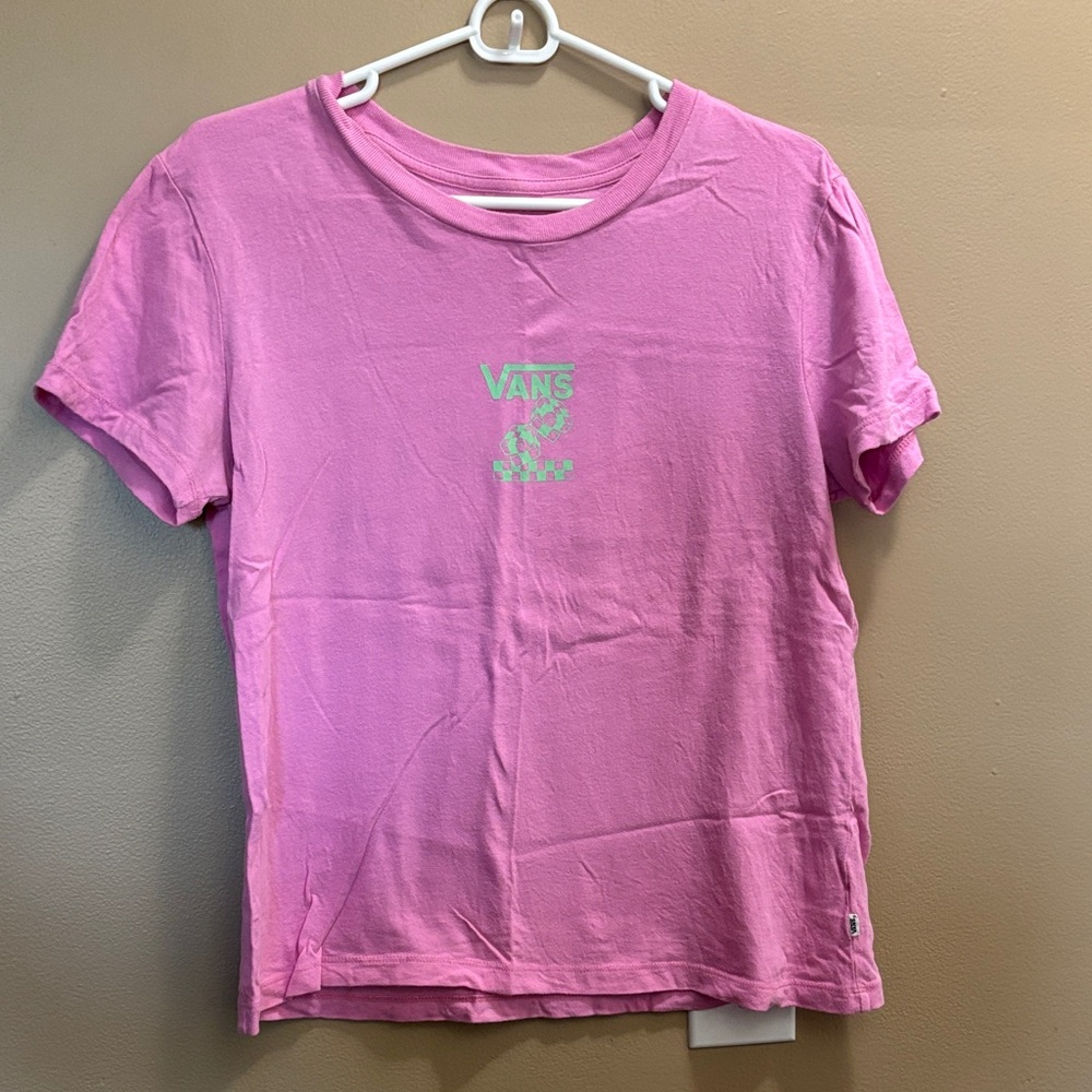 Vans Light Pink Tee with Green Logo